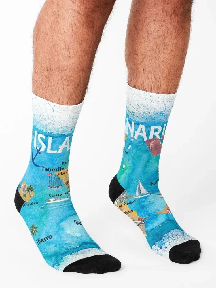 Иллюстрация дорожной карты Канарских островов с Тенерифе Гран-Канарских