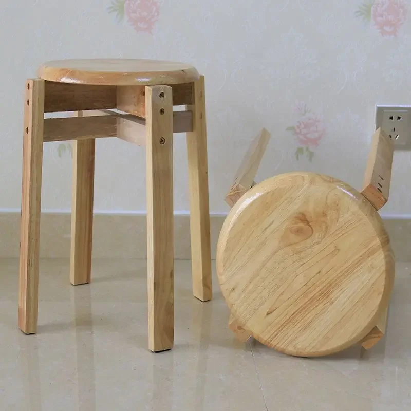 Круглый деревянный табурет Бытовой Современный простой складной обеденный стол