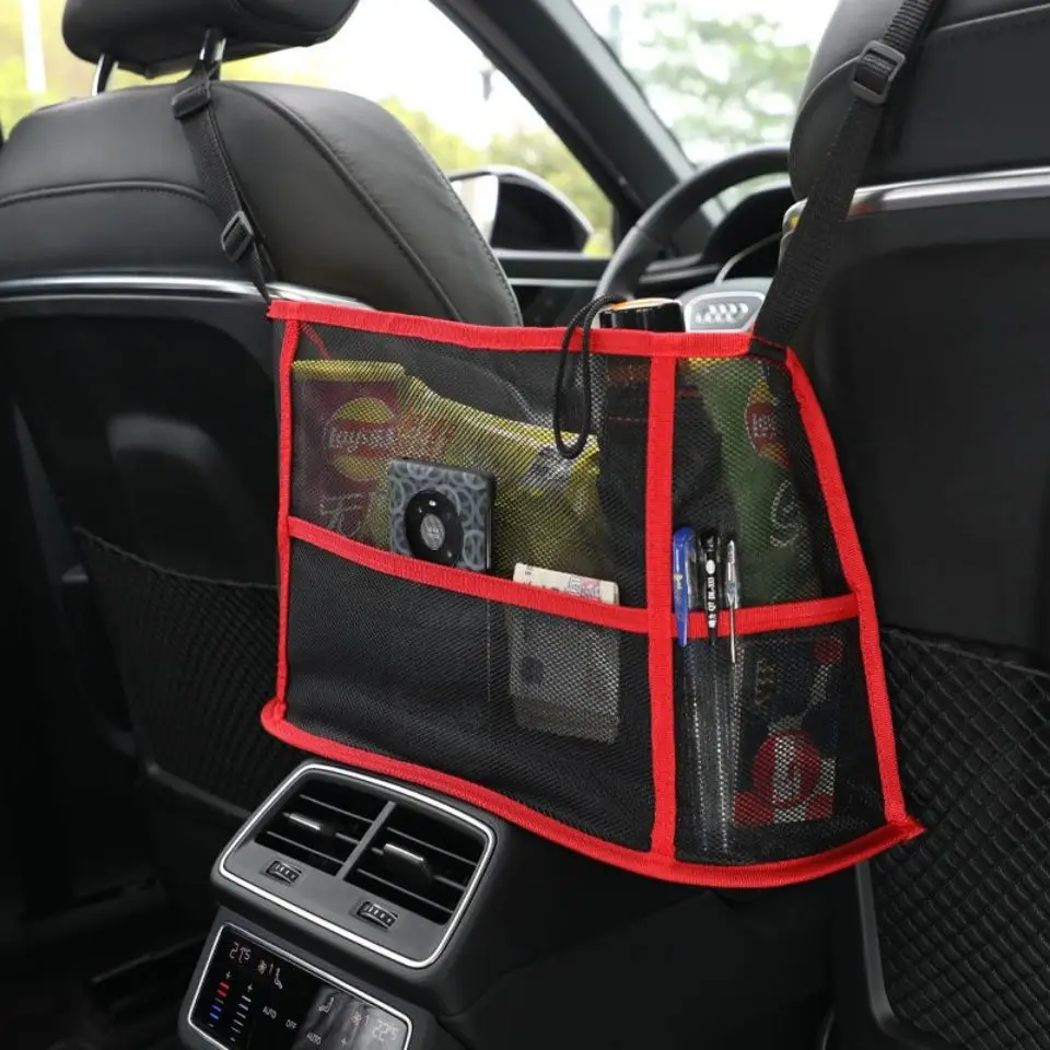 Multipurpose Stowing Bag Car Net Pocket Handbag Holder Auto Interior Sundries Organize Pouch Pet Barrier Dog Network Accessories images - 6