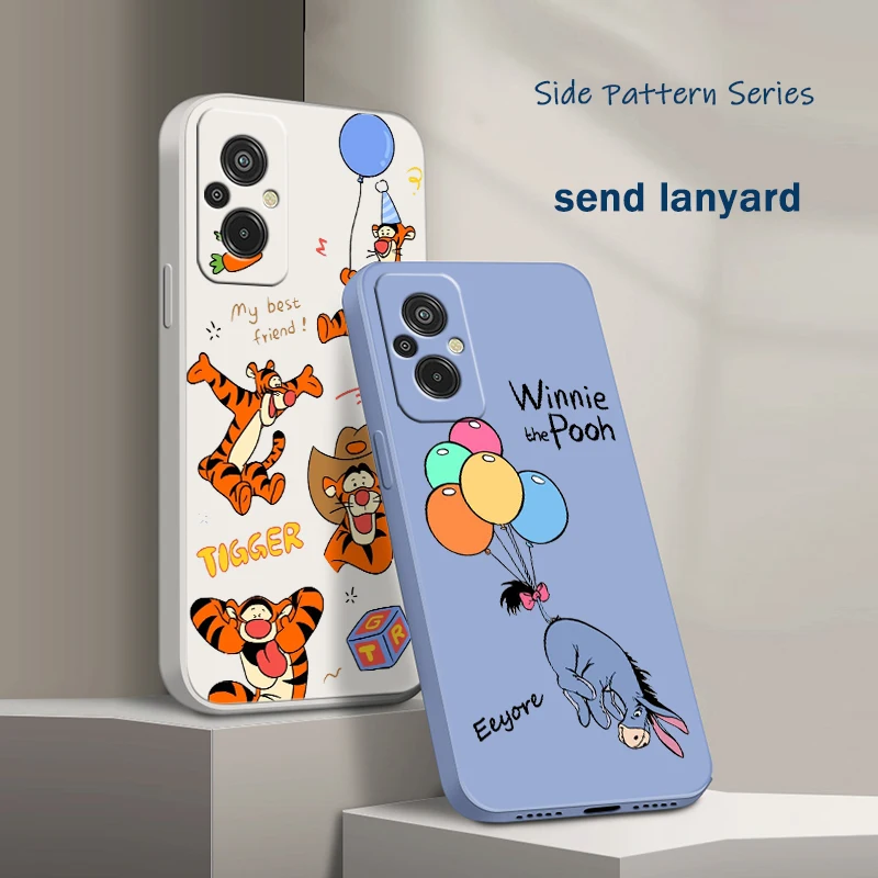 

Disney Cute Pooh Bear For Xiaomi Redmi 12C 11A 10C 10X 9T 9C 9AT 9A 8A 7A A2 A1 Plus Prime Liquid Rope Phone Case