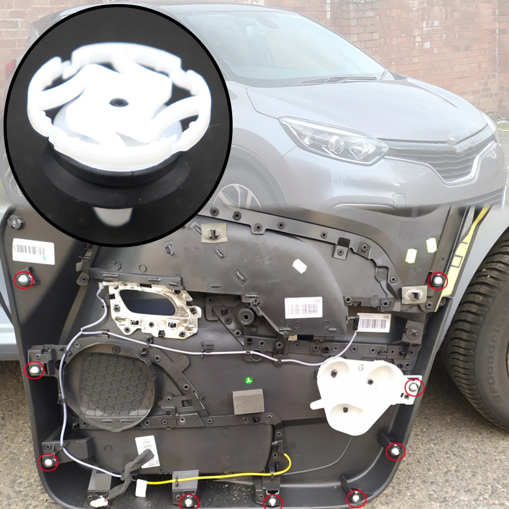 Для Renault Captur (J87) 2019 2018 2017 2016 2015 2014 2013 Samsung QM3 Автомобильная Дверная панель карточка отделка зажим Крепление заклепка обивка