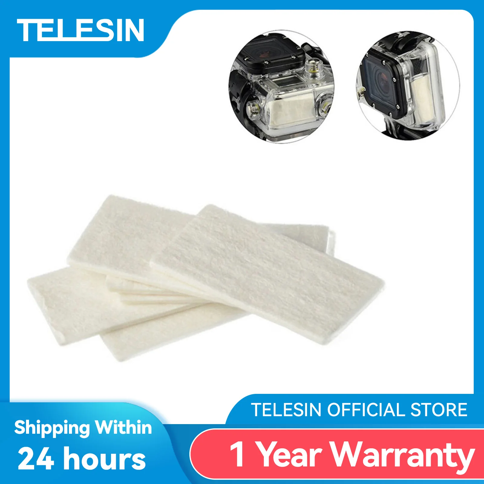 TELESIN 36 шт. противотуманные вставки сушка внутри водонепроницаемый корпус для GoPro SJCAM Xiaomi yi DJI Osmo аксессуары для экшн-камеры