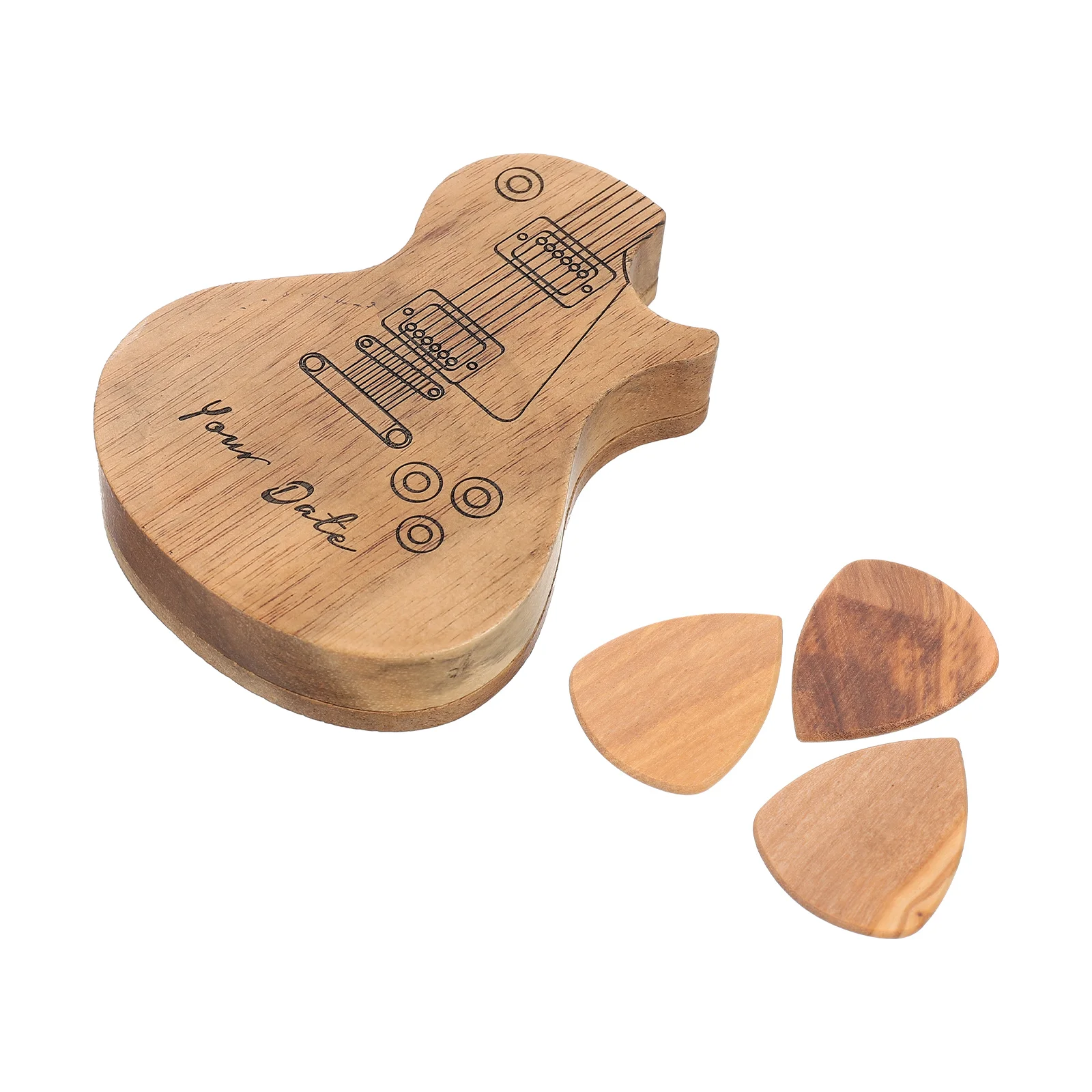 

Guitar Pick Picks Plectrum Wooden Bass Case Holder Box Plectrums Electric Organizer Pics Ukulele Acoustic Accessories Tools