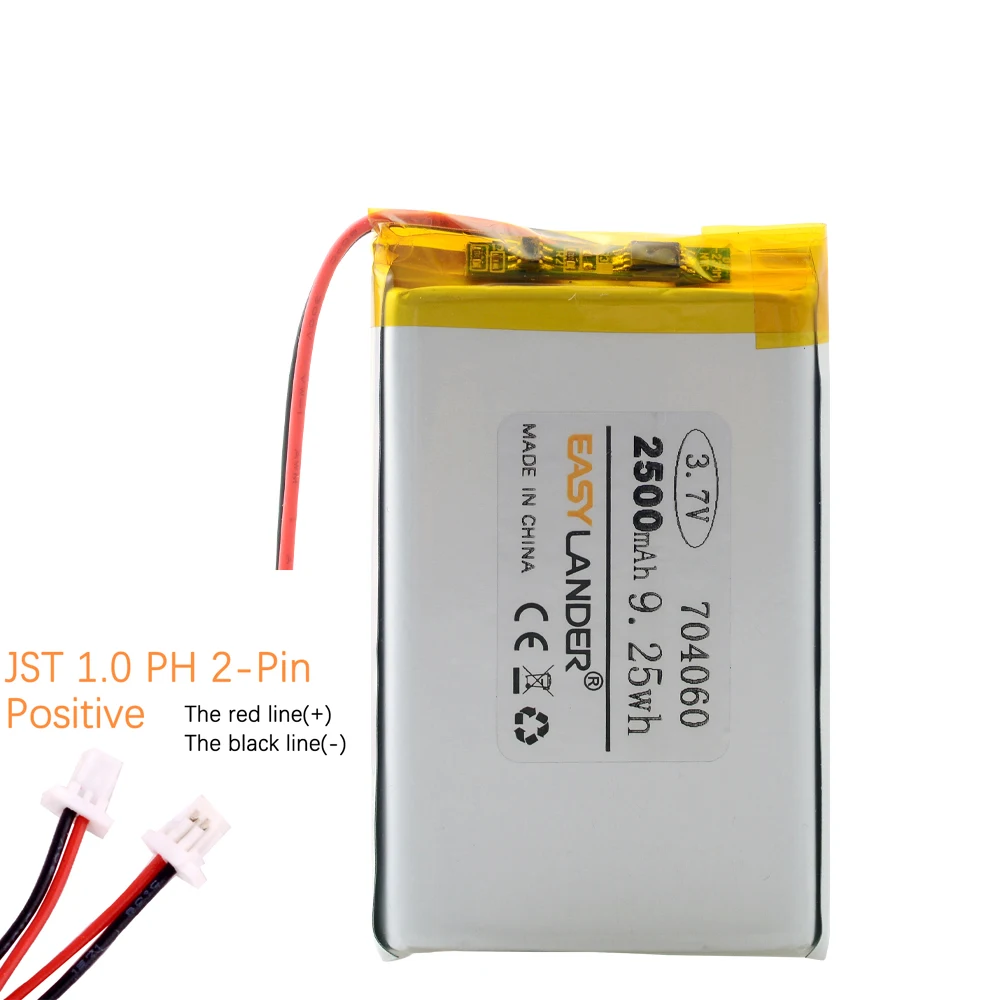 Литий-полимерный аккумулятор 1 0 мм 2-контактный разъем 704060 3 7 В 2500 мАч