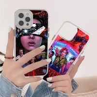 stranger things tv sseries phone case transparent soft for iphone 12 11 13 7 8 6 s plus x xs xr pro max mini
