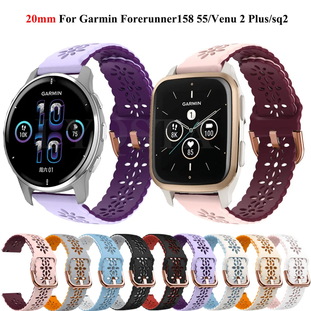 

Replacement 20mm Lace Watch Strap Bracelet Watchband For Garmin Venu 2 Plus/Venu SQ 2/Vivoactive 3/Forerunner 245 Music 645 55