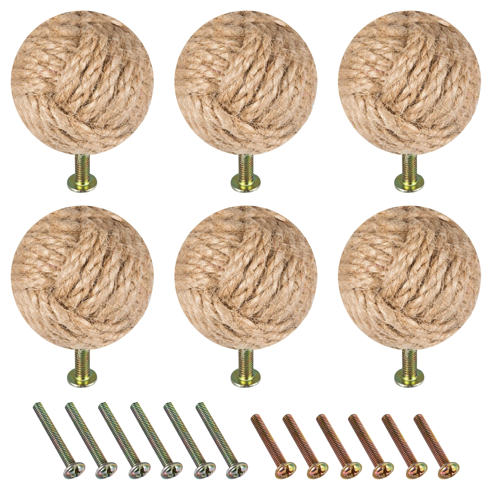 Деревянные ручки для шкафов из пеньковой веревки