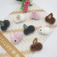 plush cute rabbit brooch pin women cute girls fluffy candy rabbit keychain on bag female wedding party gift