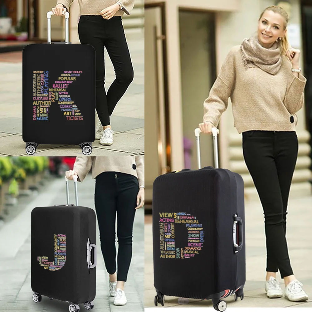 New Text Print Luggage Thicken Elasticity Cover for 18-32 Inch Suitcase Case Dust Cover Travel Accessories Trolley Baggage Cover