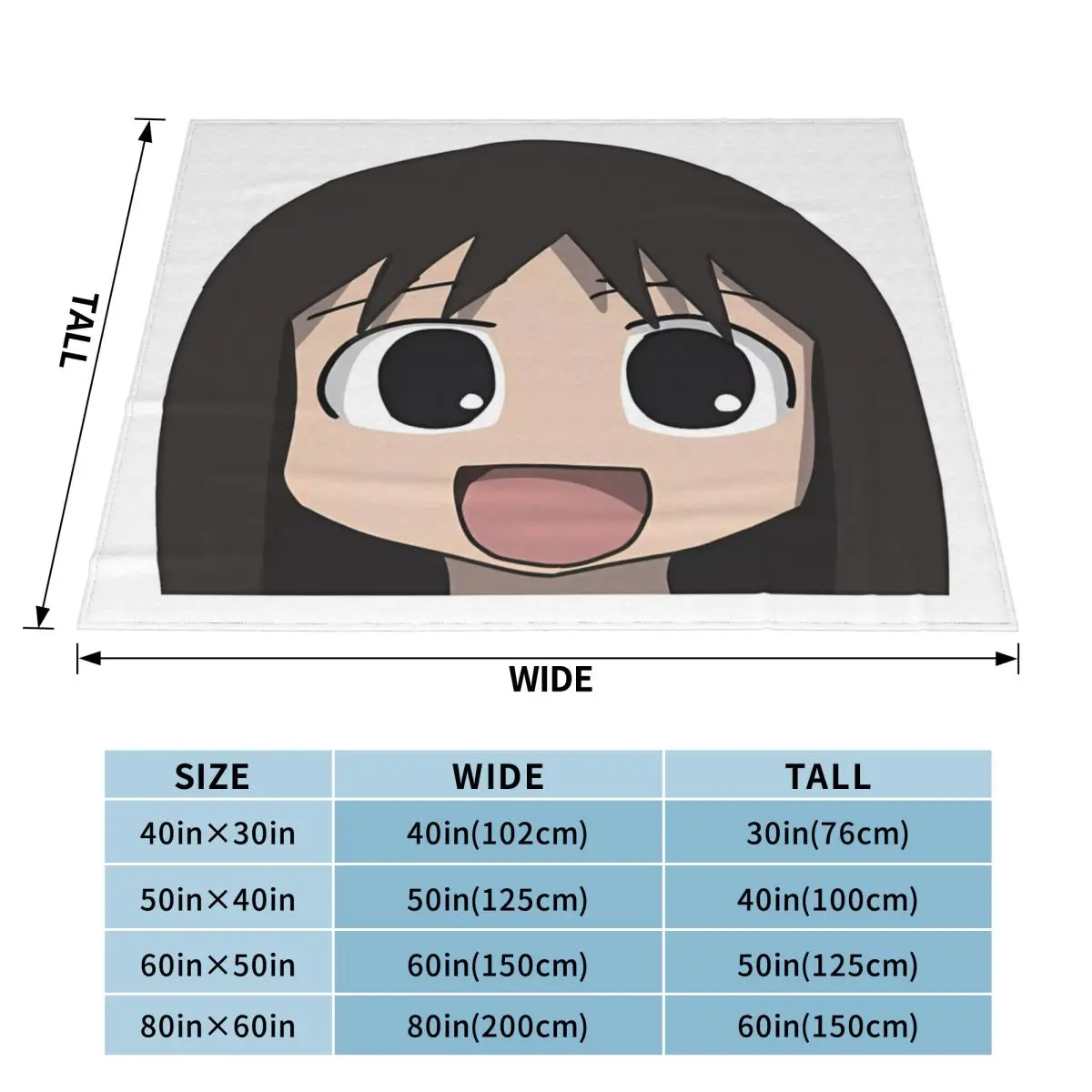 Флисовое одеяло Osaka Azumanga Daioh Peeker цветное