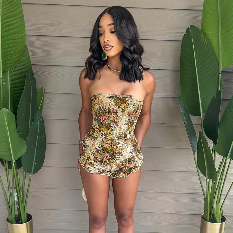

The New Summer 2022 Fashion Hot Selling Pullover Sleeveless Crop Low Fanny Pack Women'S Casual Shorts Set