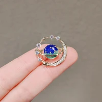 twinkle universe star brooches blue purple glittering rhinestone special clothes suit accessories brooch pin decoration