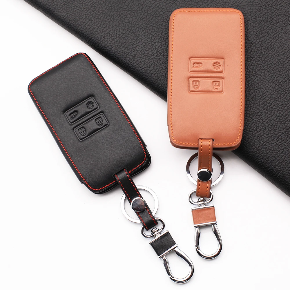 

Leather Key Fob Cover Case Holder For Renault Talisman Captur Espace Clio Megane Koleos Scenic 4 2016-2019 Keyless Remote Card
