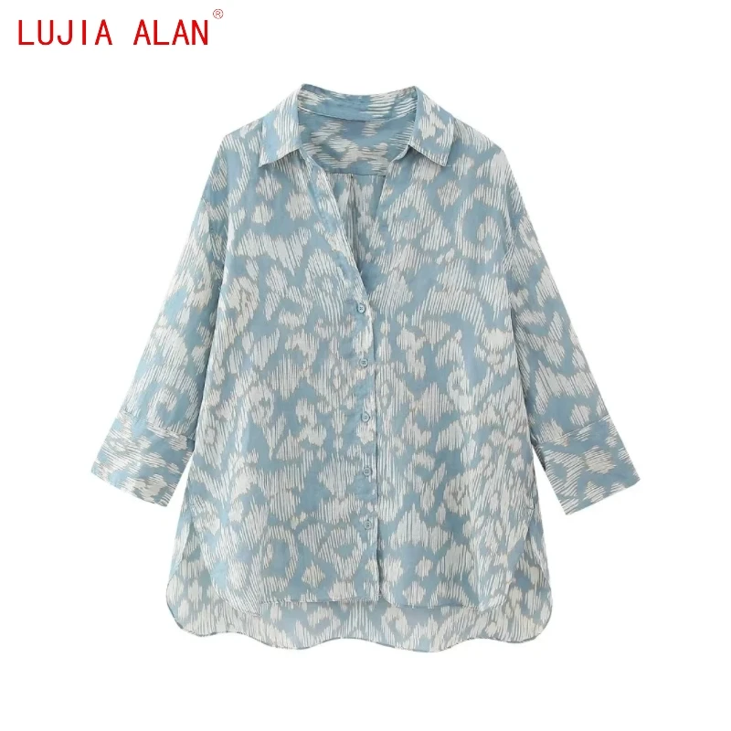 Женская рубашка в стиле ретро, с рукавом три четверти LUJIA ALAN B2302