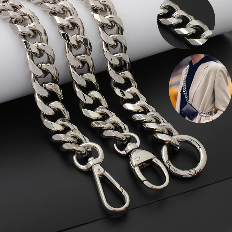 Silver 19mm Thick Aluminum Chain Light Weight Bags Strap Bag Parts DIY Handles Easy Matching Accessory Handbag Straps Bag