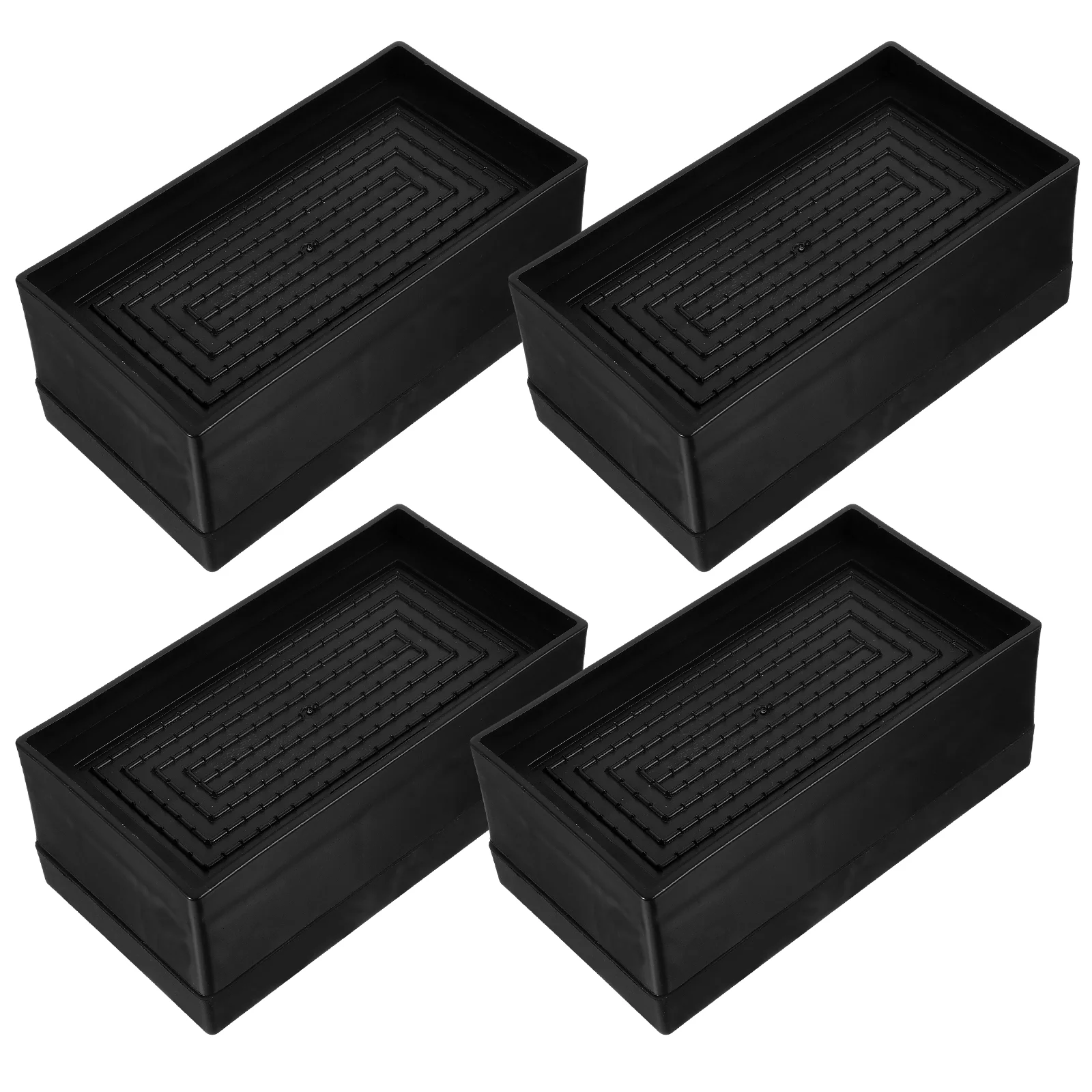 

4 Pcs Black Table Furniture Heightening Pads Couch Riser Non-slip Mat Bed Leg Risers Desk Legs Raisers