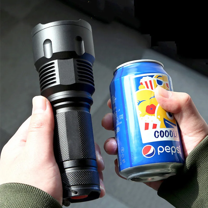 

Powerful Tactical LED Flashlight CREE XHP50 T6 L2 Zoom Waterproof Torch for 26650 Rechargeable or AA Battery Flashlight