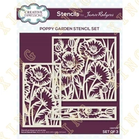 poppy garden new diy embossing paper card template craft layering stencils for walls painting scrapbooking stamp album decor
