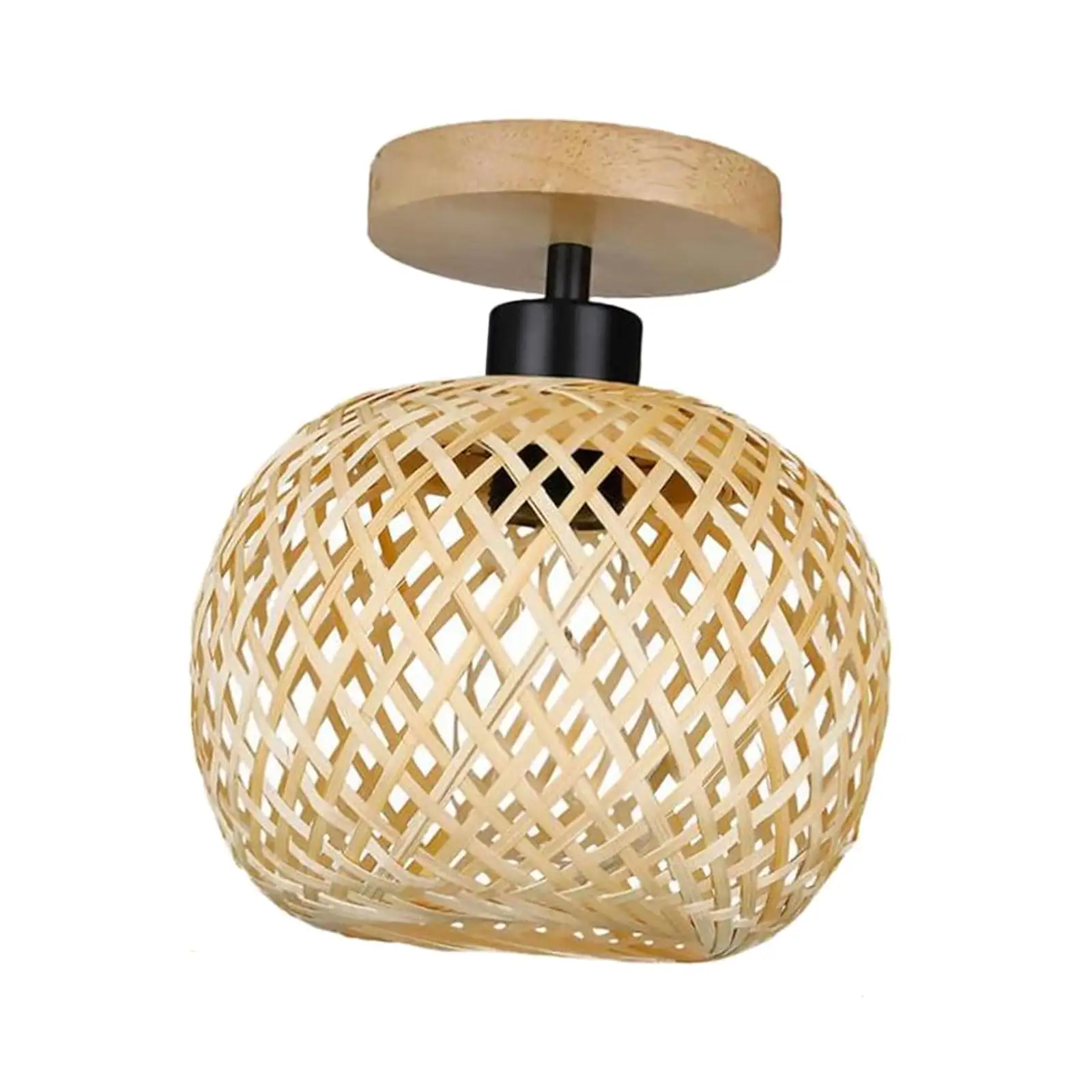 

Bamboo Light with No Bulb Decorative Retro Style with Wooden Base Bar Ceiling Light Decoration E27 Flush Mount 220V Pendant Lamp