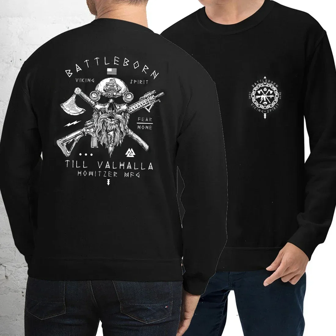 Продол Вальгалла. Battleborn Nordic Warrior тактический пуловер с черепом Grunt новинка