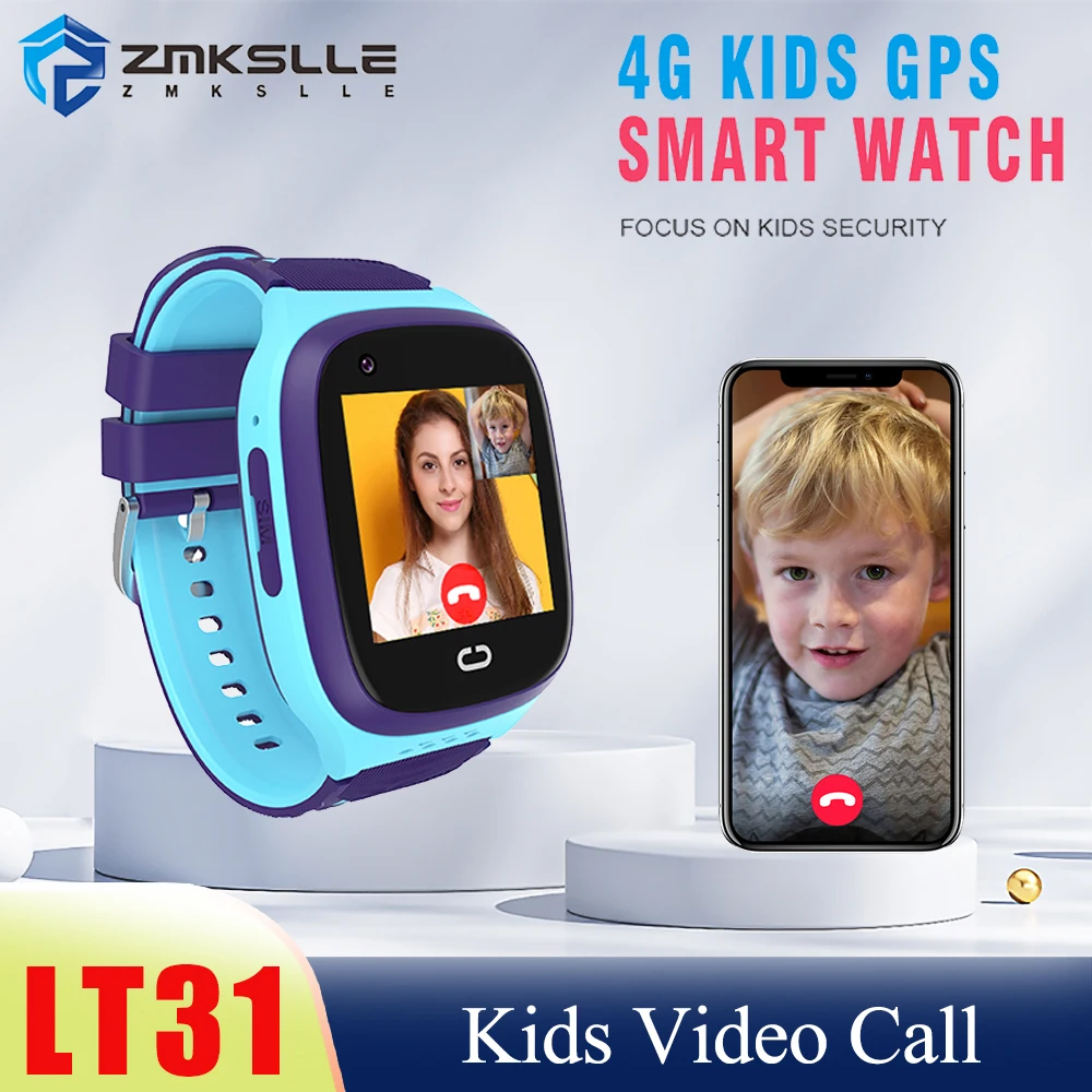 Детские Смарт-часы ZMKSLLE 4G с функцией видеозвонка GPS SOS позиционирование ребенка