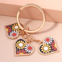 new fashion enamel love heart keychain valentines day gifts for women men handbag pendants car key chains diy jewelry accessory