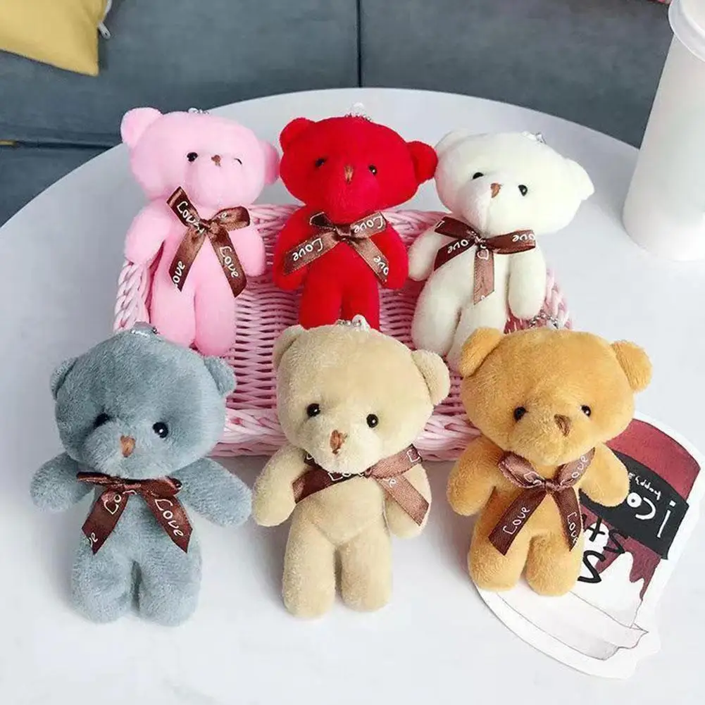 

12cm Teddy Bears Stuffed Plush Toy Mini Bear Doll Pendant Decoration Kids Wedding Gifts Party Toy Keychain Birthday A5G5