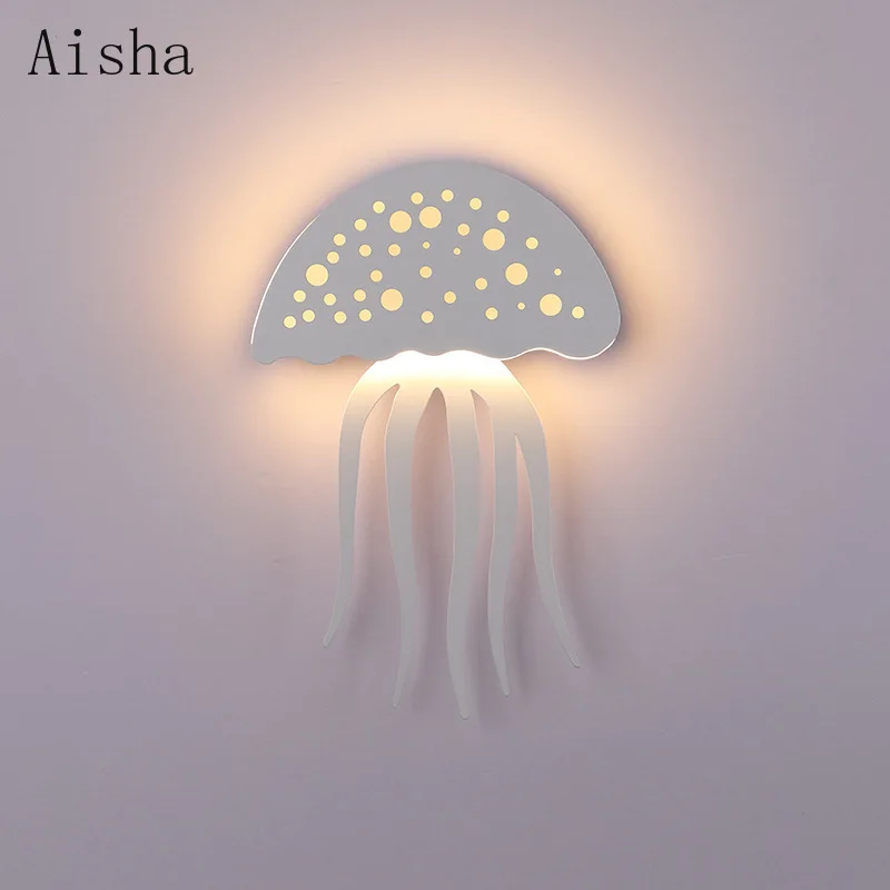 

Креативная настенная лампа в виде медузы, детская комната, фотолампа для дома, коридора, спальни, прикроватный светильник, комнатные осветительные приборы