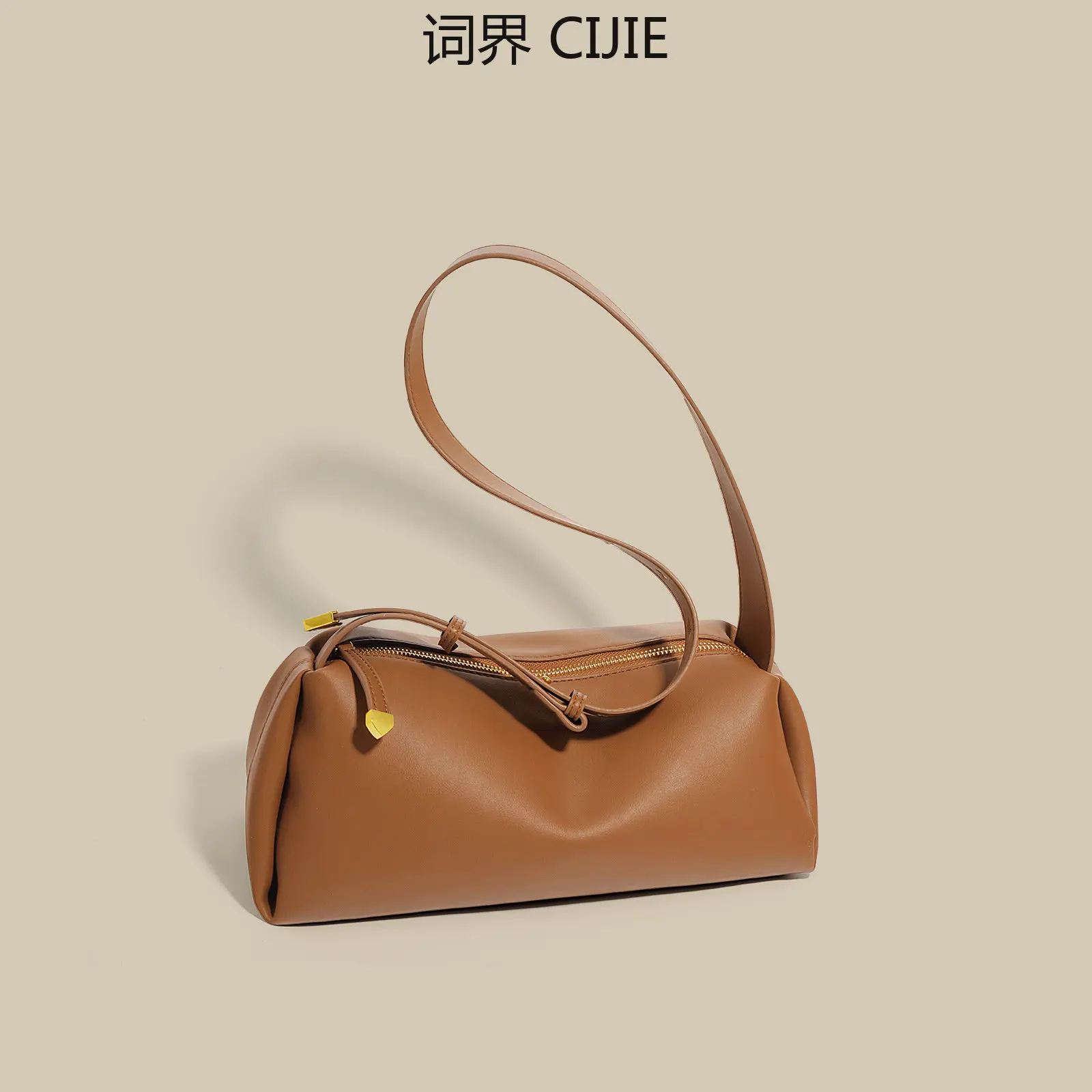 CIJIE Genuine Leather Bucket Bag Soft Cowhide Pillow Bag All-Match Shoulder Underarm Crossbody Bag Tote Bags For Women