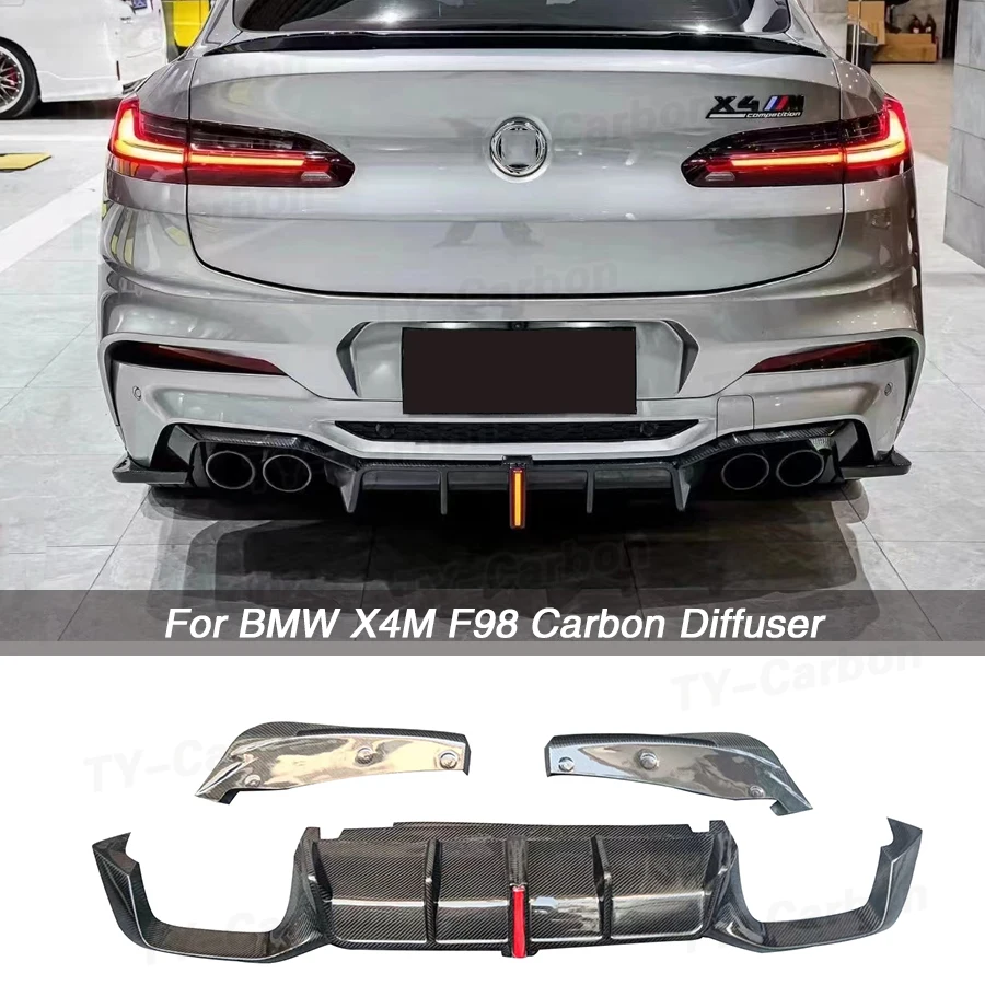 Диффузор для заднего бампера из углеродного волокна BMW F98 X4M 2019 + диффузор с