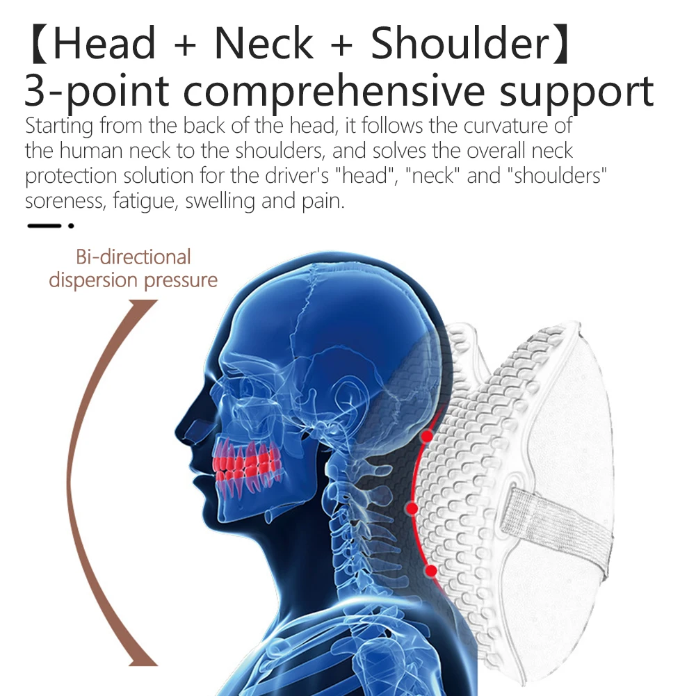 Автомобильная подушка для массажа шеи силикагелевая Подушка на подголовник