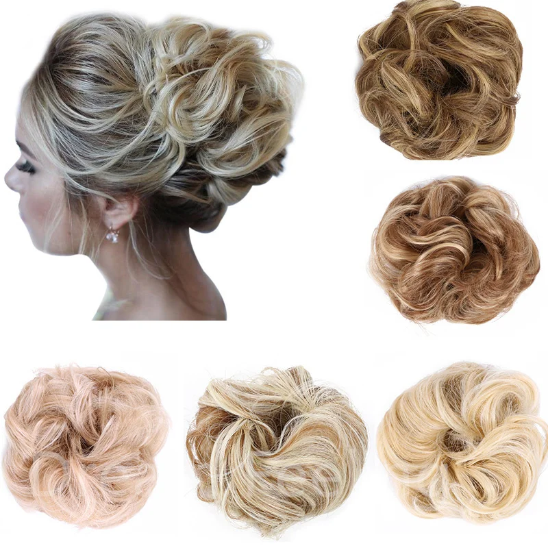 

Short Curly Hair Donut Curlers Hair Ring Buns High Temperature Resistance Synthetic Wig Chignon For Women