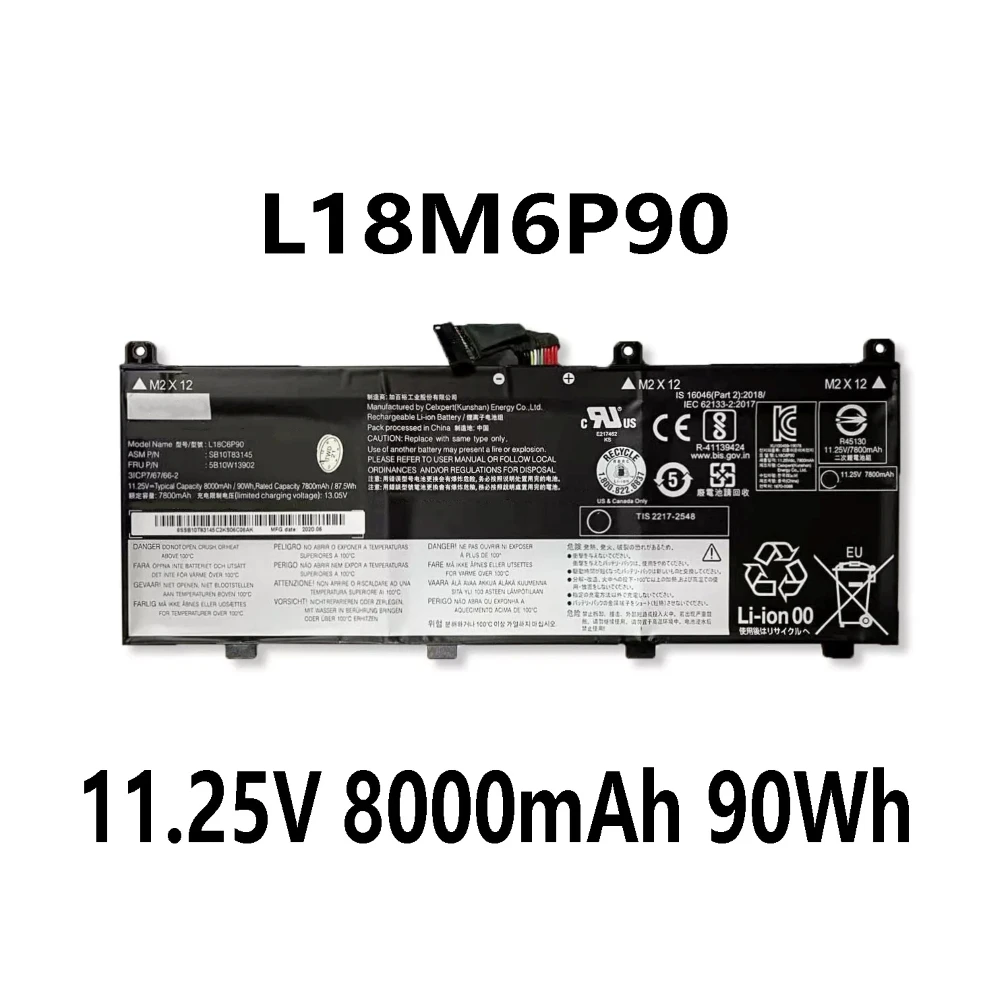 Аккумулятор L18M6P90 L18C6P90 02DL028 02DL029 11 25 в 8000 мА · ч 90 Вт для ноутбука Think-Pad серии P53