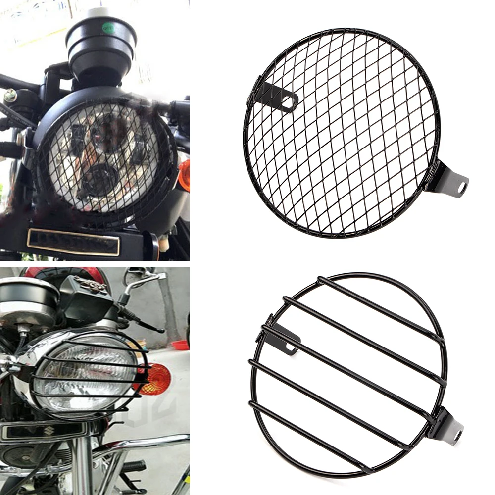 6.14inch Motorcycle Universal Vintage Headlight Protect Retro Grill Light Lamp Cover For Harley Ducati Chopper Yamaha Cafe Racer |