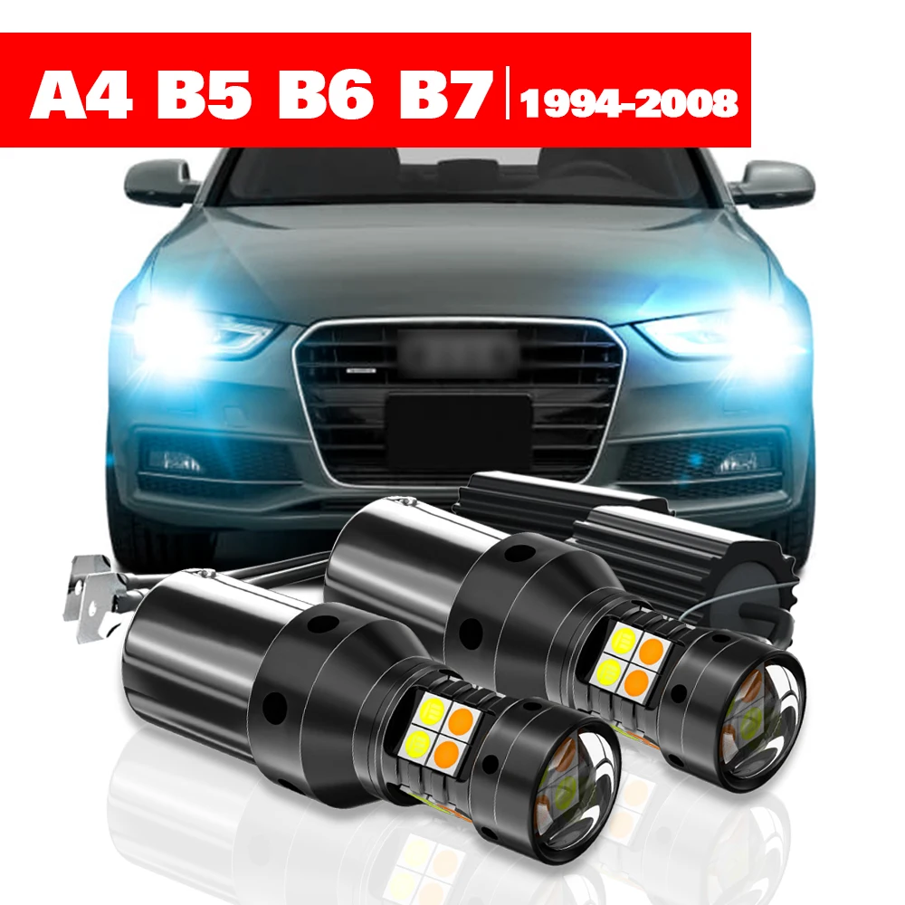 

For Audi A4 B5 B6 B7 1994-2008 Accessories 2pcs LED Dual Mode Turn Signal+Daytime Running Light DRL 2001 2004 2005 2006 2007