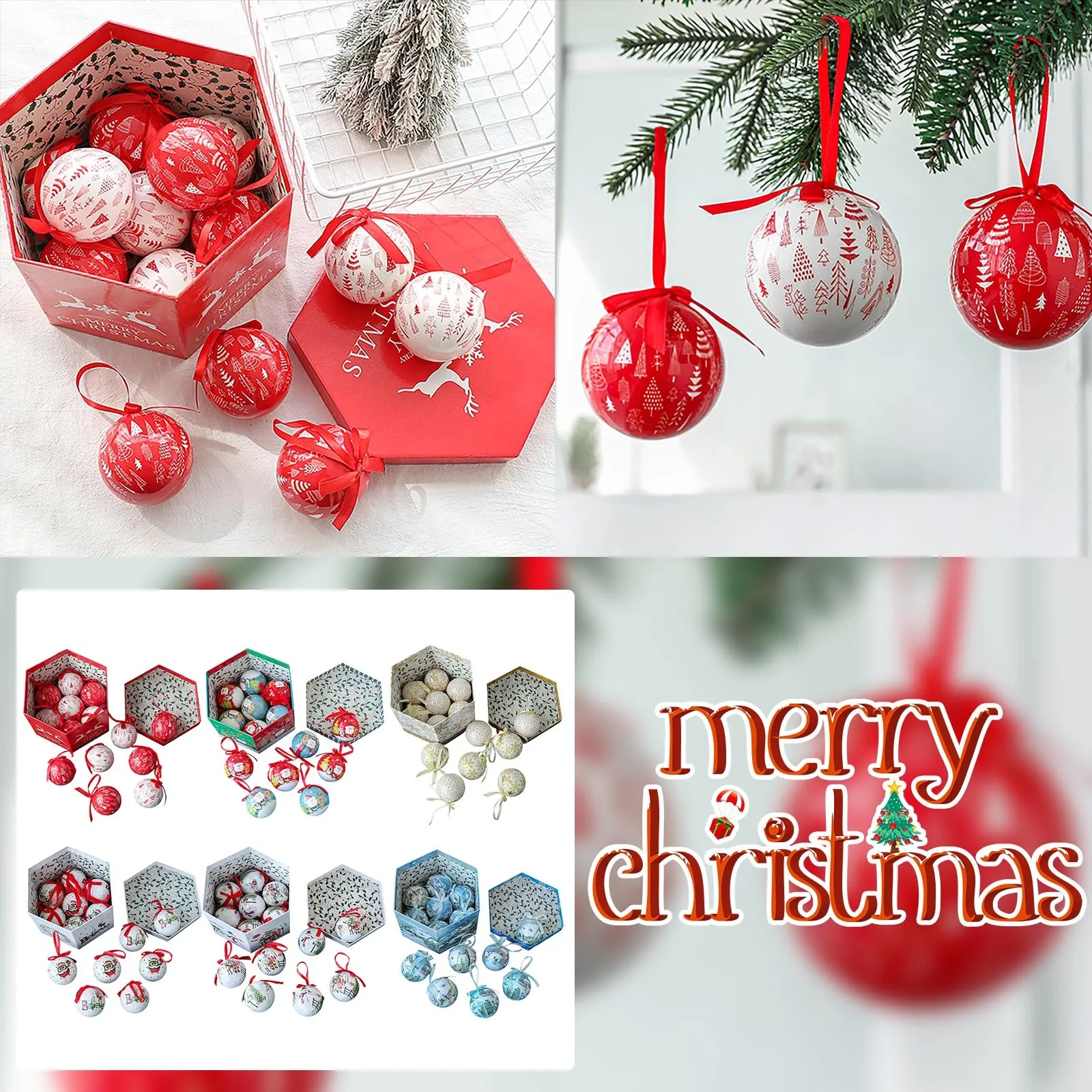 

Новые креативные рождественские украшения, рождественские пластиковые шарики, стеклянные украшения, рождественские стеклянные бусины