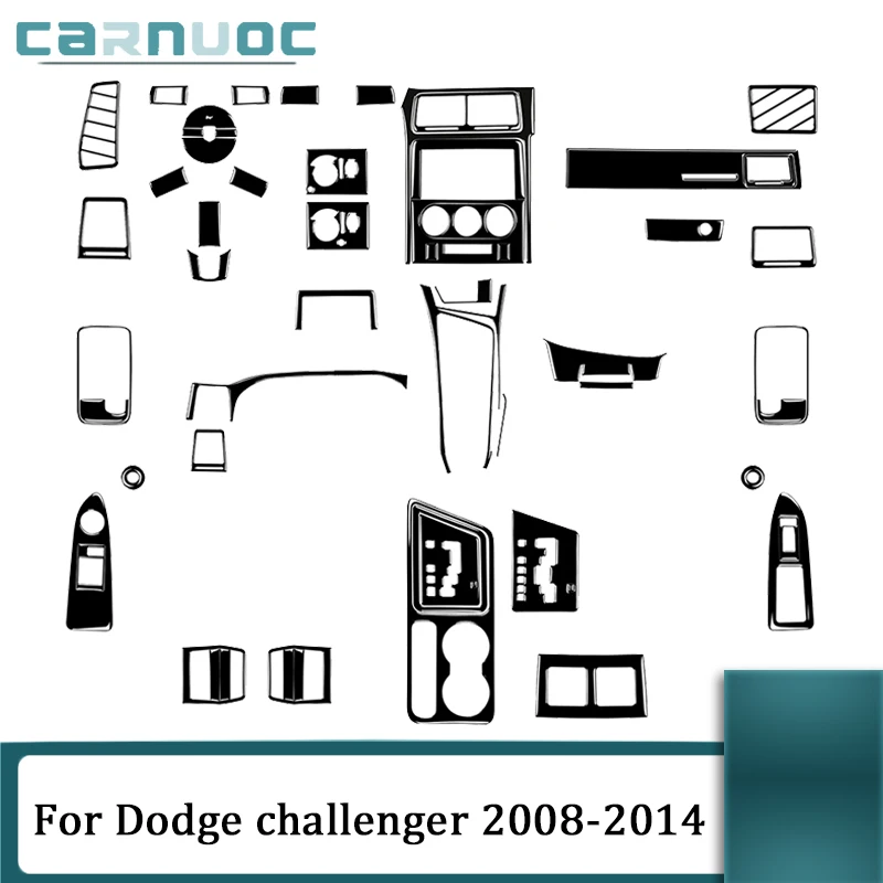 Черные наклейки на фортепиано из АБС-пластика Накладка для Dodge challenger 2008 2009 2010 2011