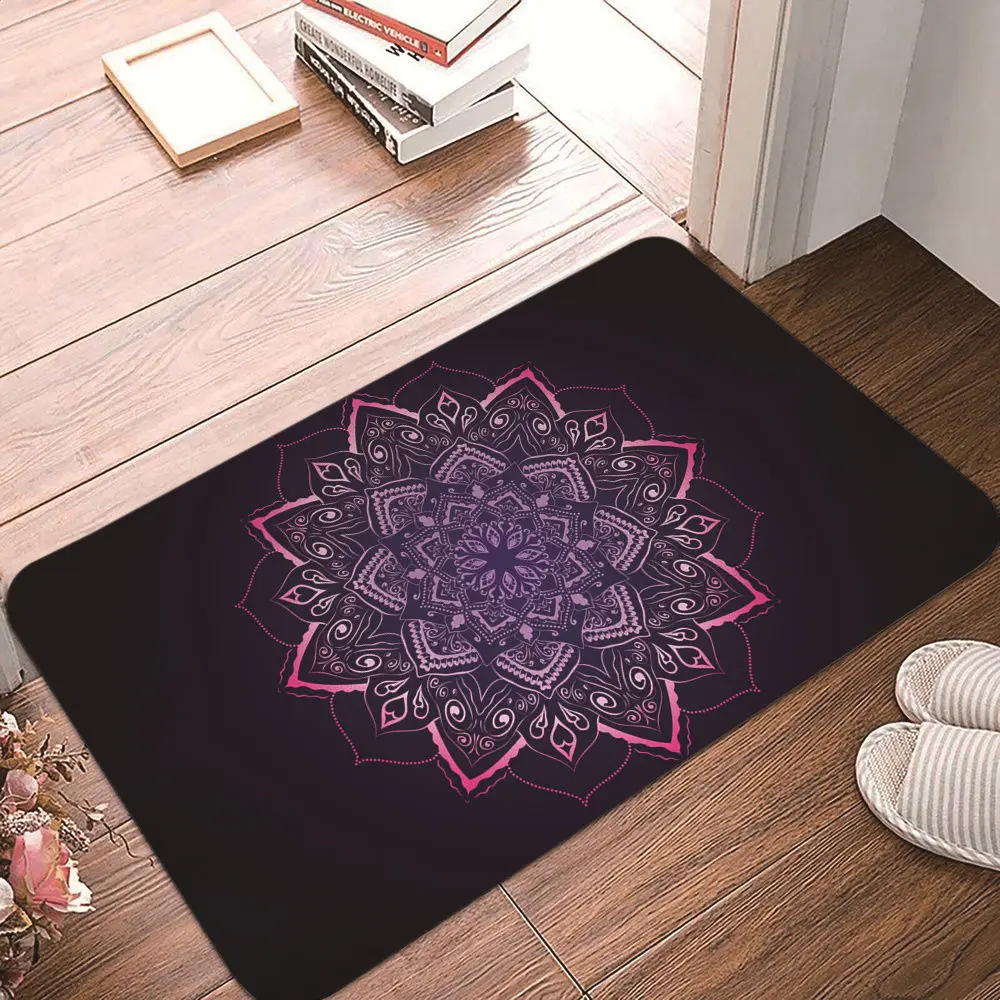 

Напольный коврик с мандалой, противоскользящий, для гостиной, спальни, коридора, психоделический, богемный, кухонный коврик, дверной коврик,...