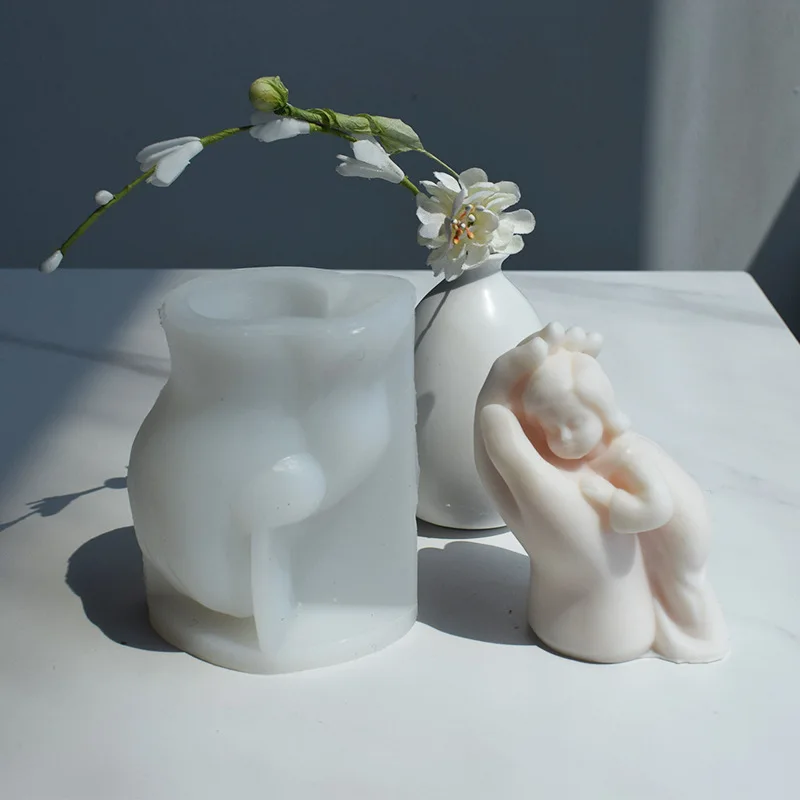 

Mother's Hand Silicone Candle Mold Angel Girl Soap Plaster Mold Chocolate Cake Mold Epoxy Resin Mould Home Decoration