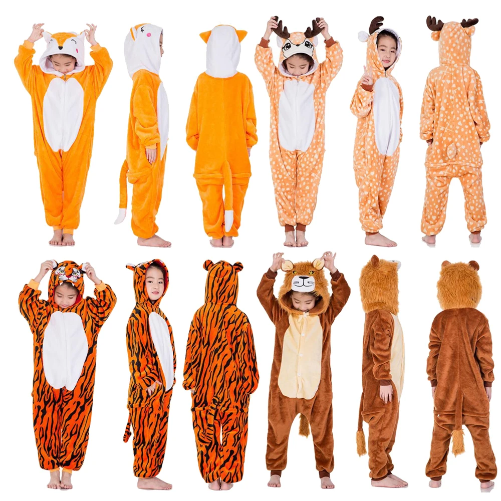 

Детский костюм-кигуруми, зимние комбинезоны, теплая детская пижама для девочек, детские пижамы, единорог, домашняя пижама для малышей