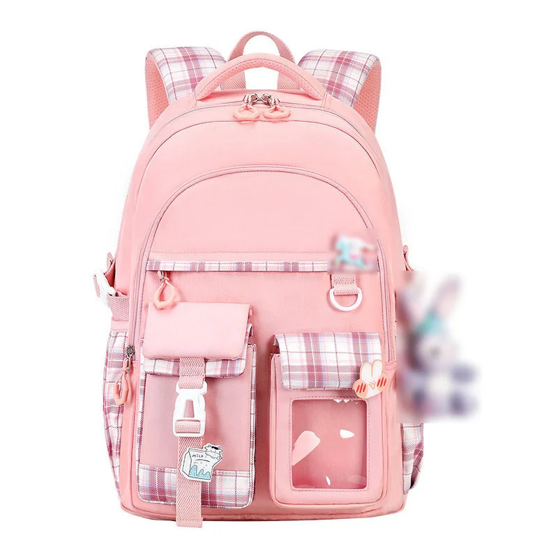 

New Casual Girls Backpack Junior High School Student Schoolbag Korean Version Large Capacity Student Travel Bag
