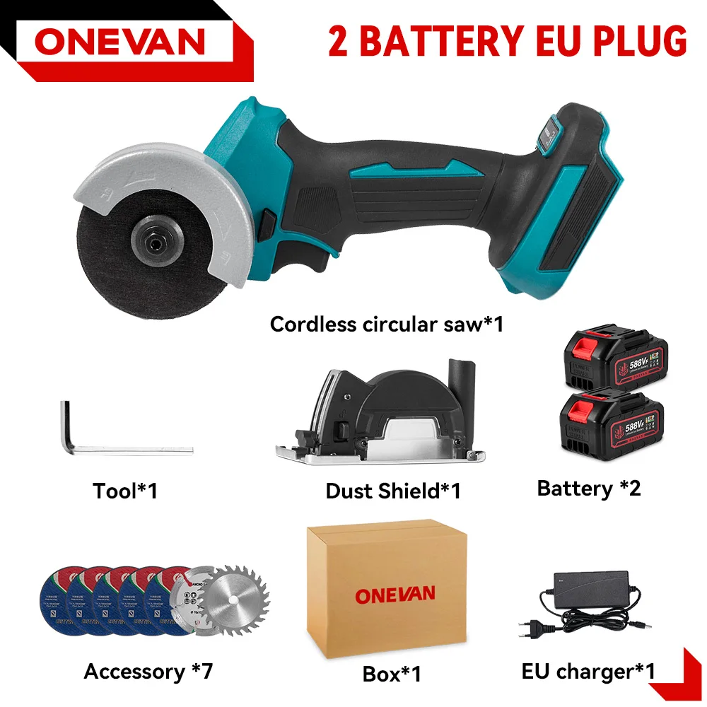 

ONEVAN Бесщеточная угловая шлифовальная машина 76 мм