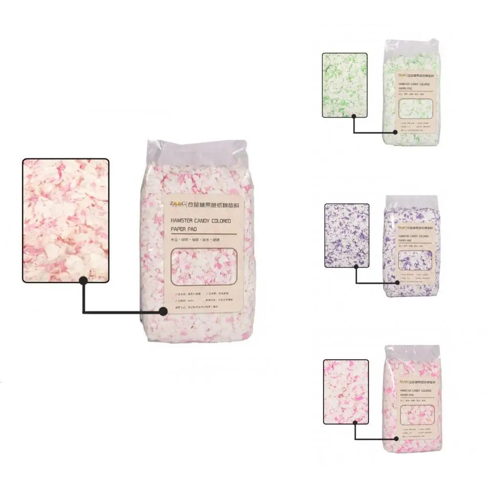 

Functional Refreshing Breathable Hamster Candy Colored Paper Pad for Chinchilla Low-dust Paper Small Pet Padding
