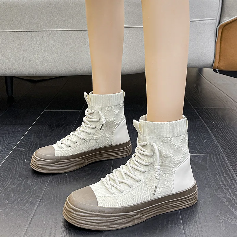 Высокие кроссовки-носки, женские модные спортивные ботинки в стиле хип-хоп, Женская сетчатая дышащая повседневная обувь