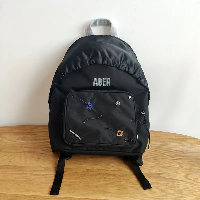 

2021ss ADER ERROR Backpacks Men Women 1:1 High Quality Sticker Logo drawstring Bag Metal Zipper Inside Adererror Mark Bags