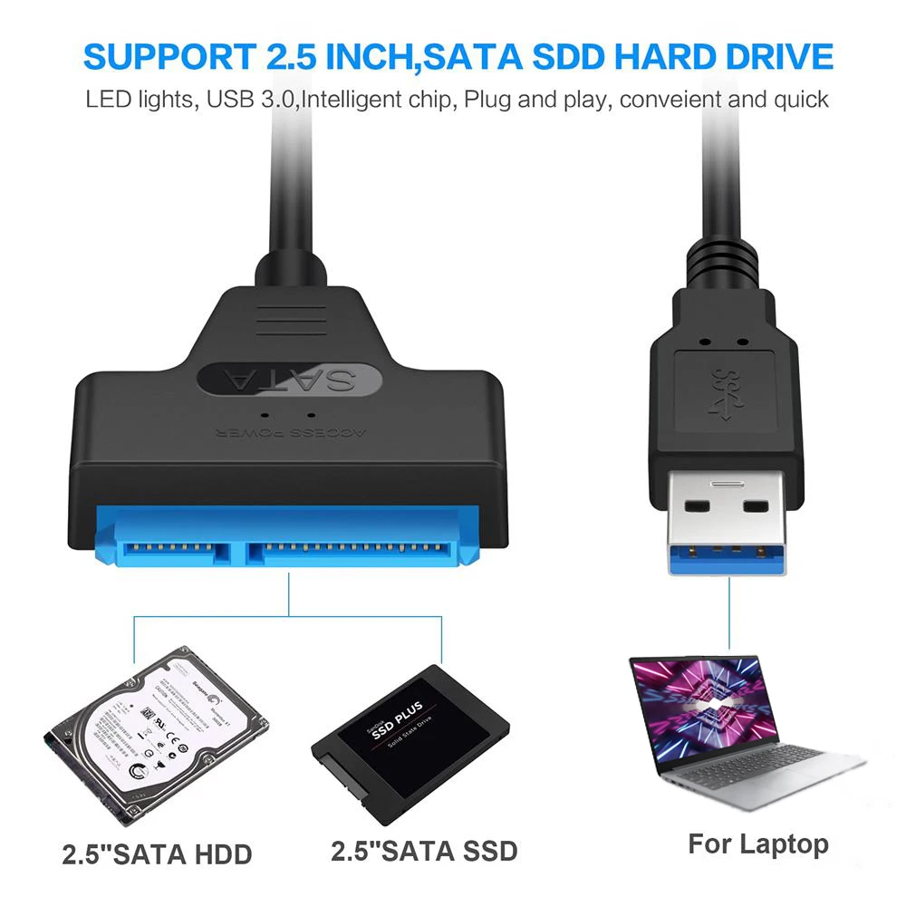 Кабель Zexmte SATA-USB 3 0 для внешнего жесткого диска 2 5 дюйма SSD передача данных до 6