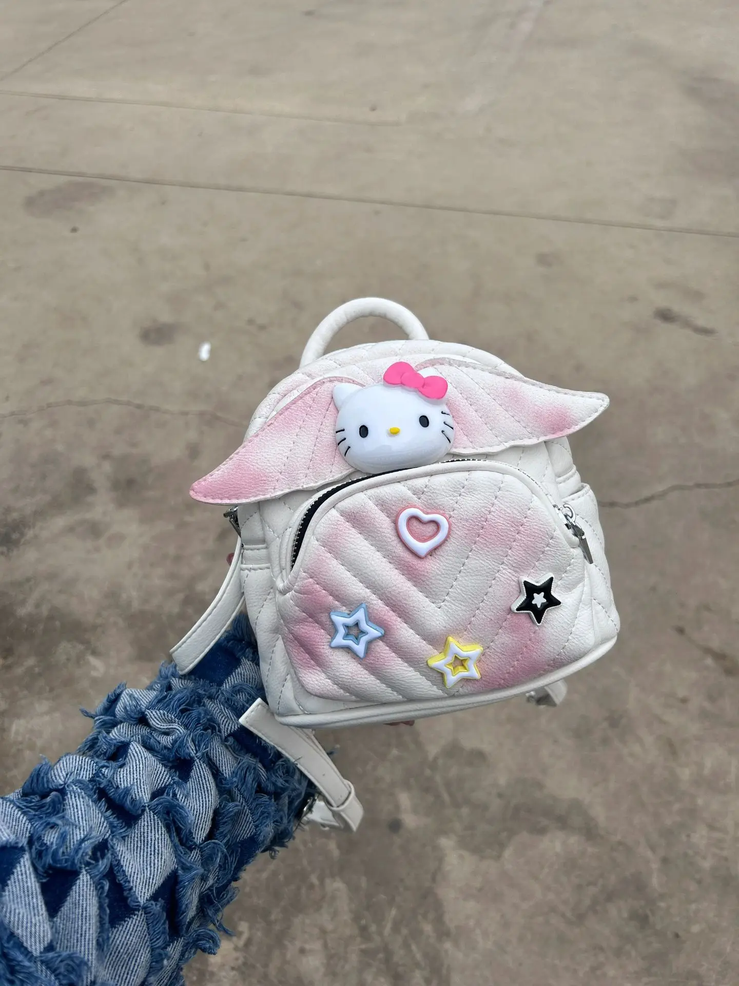 Original Designer Brand Mochila Desenho Animado HelloKitty Tie-dye Backpack Mini Shoulder Bag for Women Hot Selling
