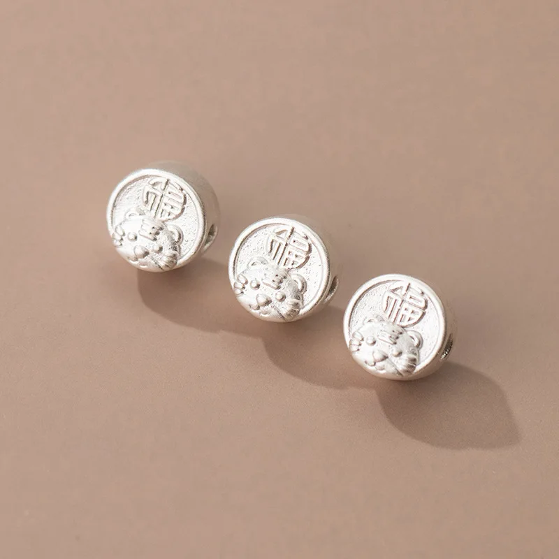 MEETSOFT модные бусины из серебра пробы с китайскими знаками Зодиака и тигром