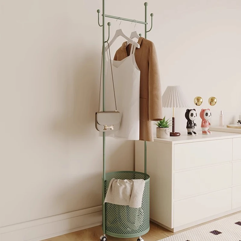 

Portable Wheels Clothes Rack Minimalist Standing Nordic Hallway Clothes Stand Garden Entrance Kledingrek Modern Furniture Home