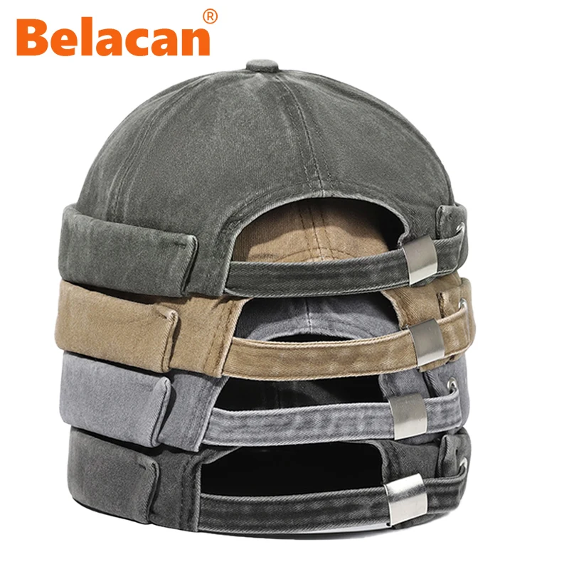

Women Vintage Brimless Hat Breathable Beanie Cotton Retro Adjustable Hip Hop Landlord Hat Sailor Fisherman Docker Hat For Men